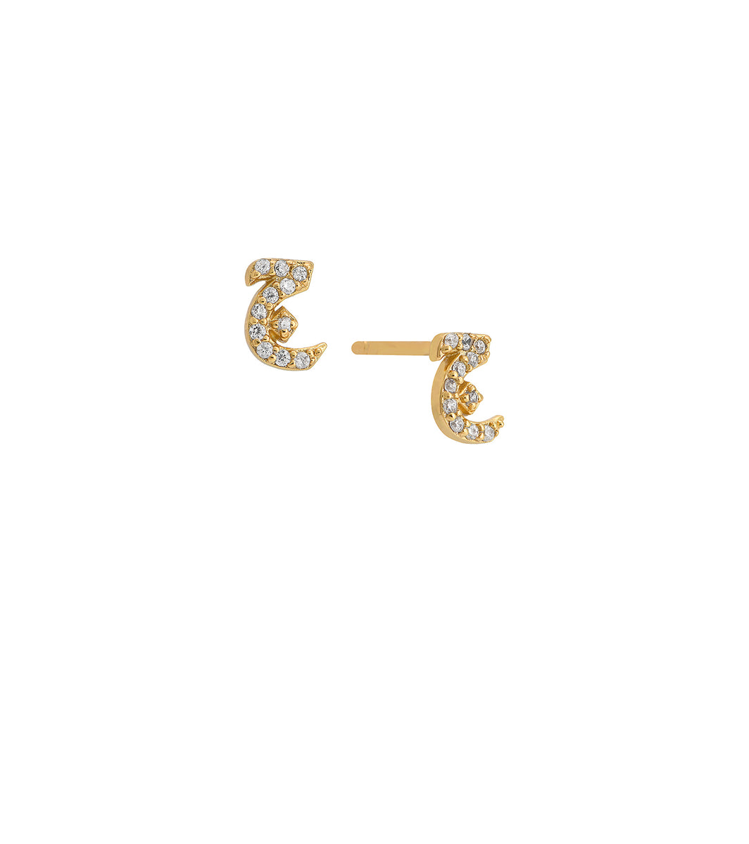SPRING YOW Arabic Name Stud Earrings For Women Gold Stud Earrings Bijoux Femme Girls Accessories - Silver Color - United States　並行輸入品 Personalized Arabic Name Gold Hoop Earrings, Arabic Calligraphy
