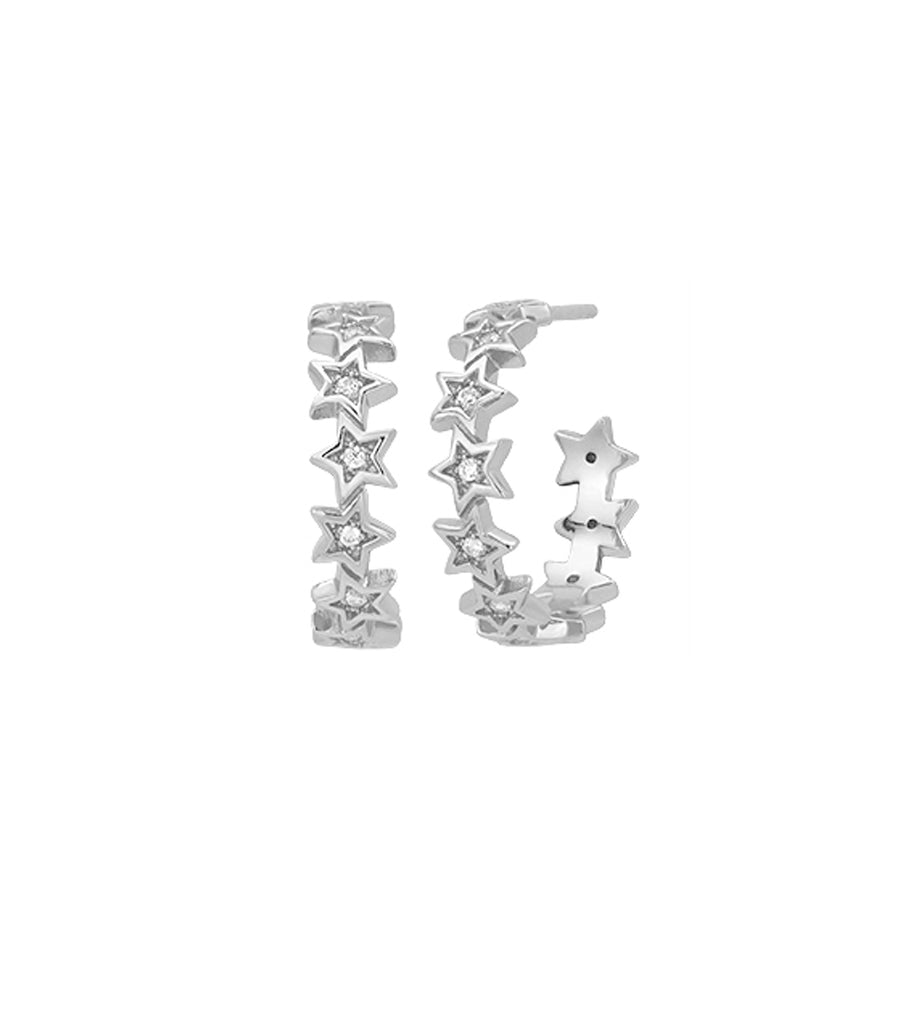 Star Bar Hoop Earrings