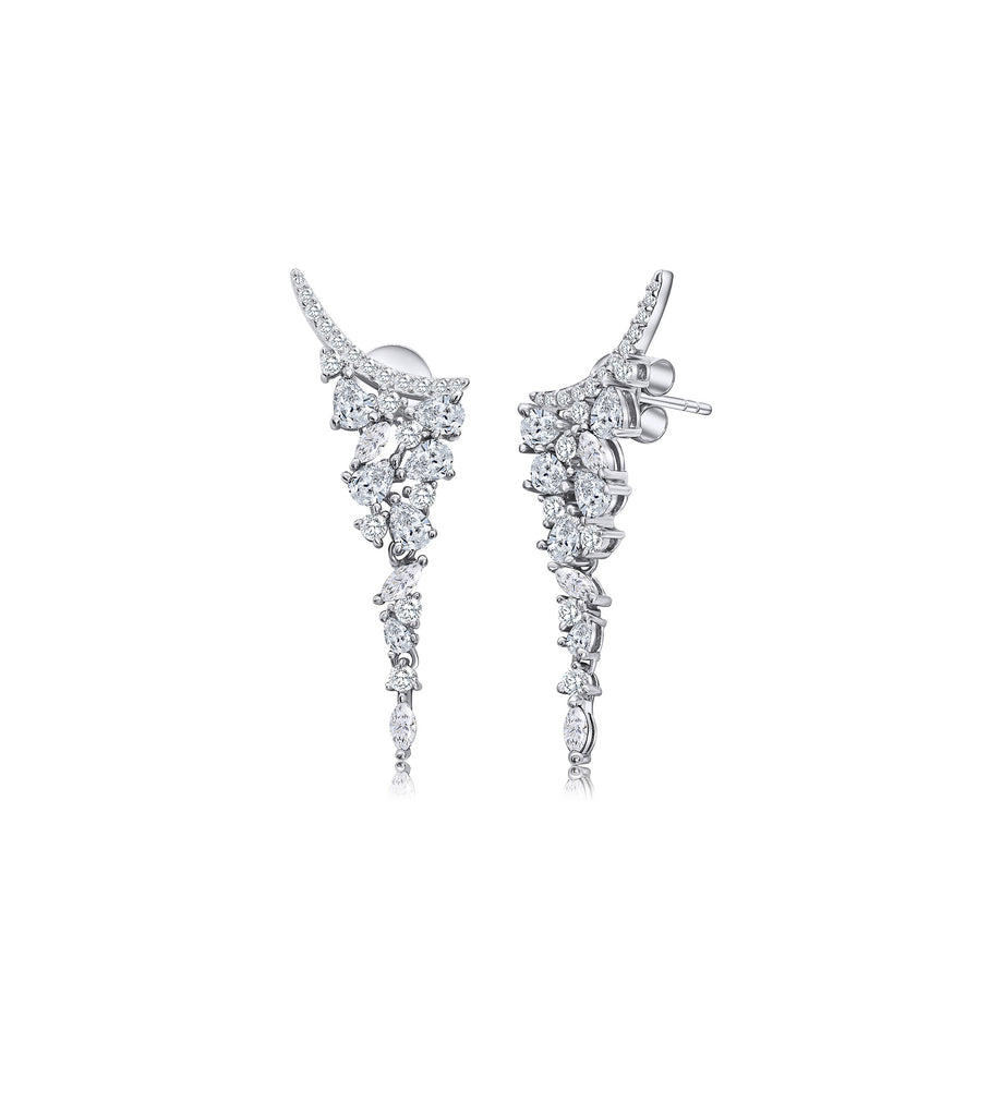 Mixed shape CZ Dangle Earrings E3221