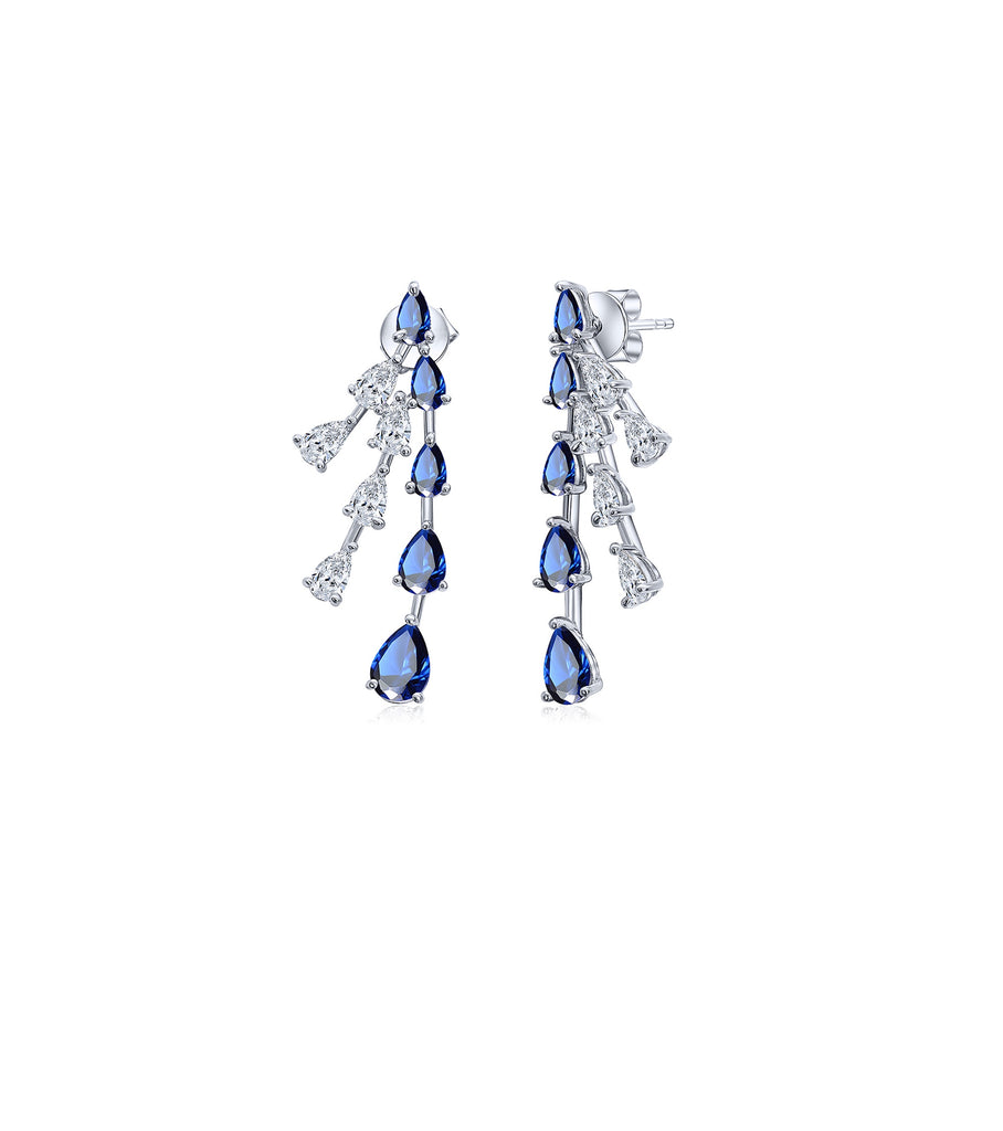 Blue Drop stone CZ Dangle Earrings E3224
