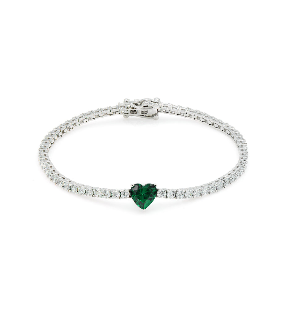 Green Heart CZ Bracelet
