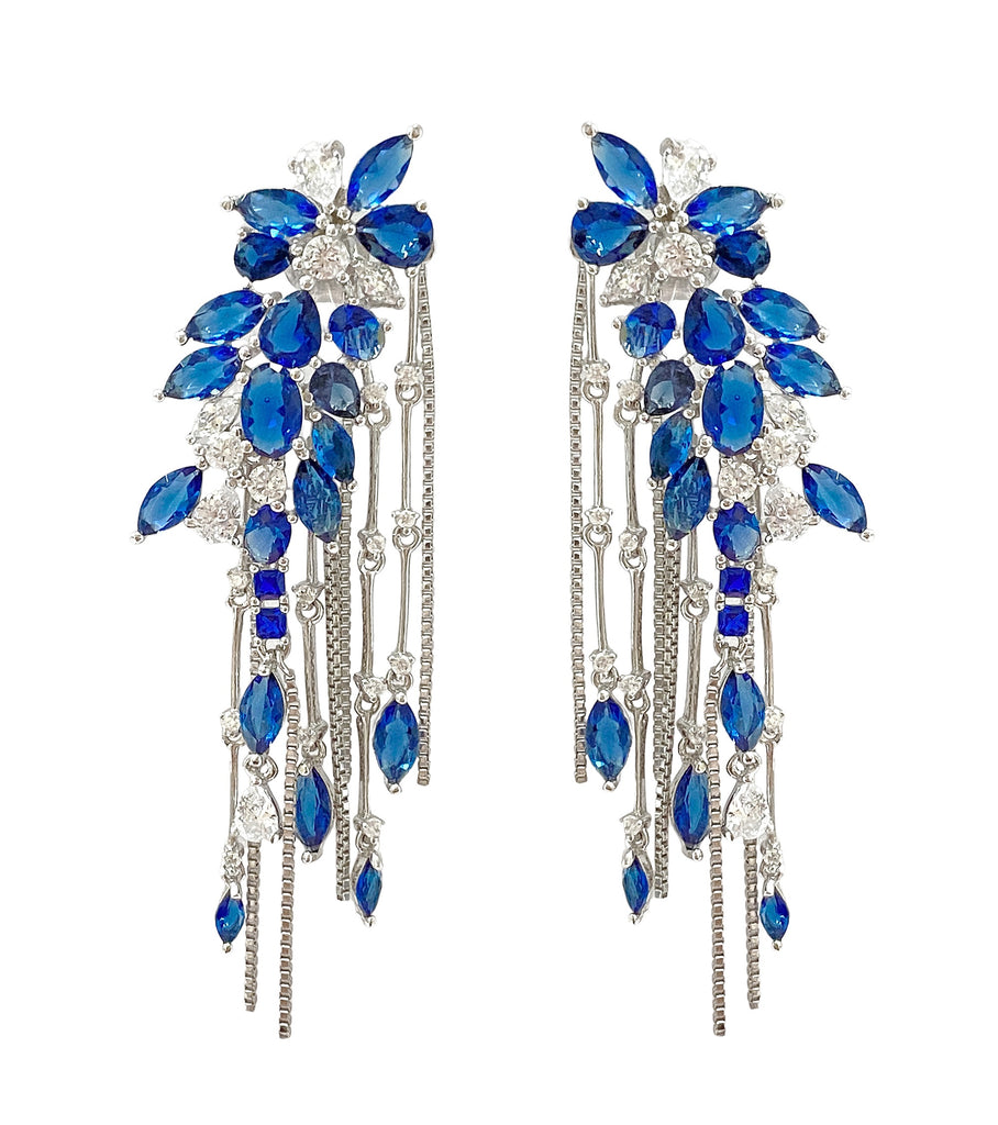 Blue CZ Dangle Earrings E2888