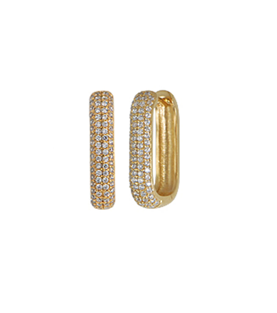 Chain Link CZ Hoop Earring