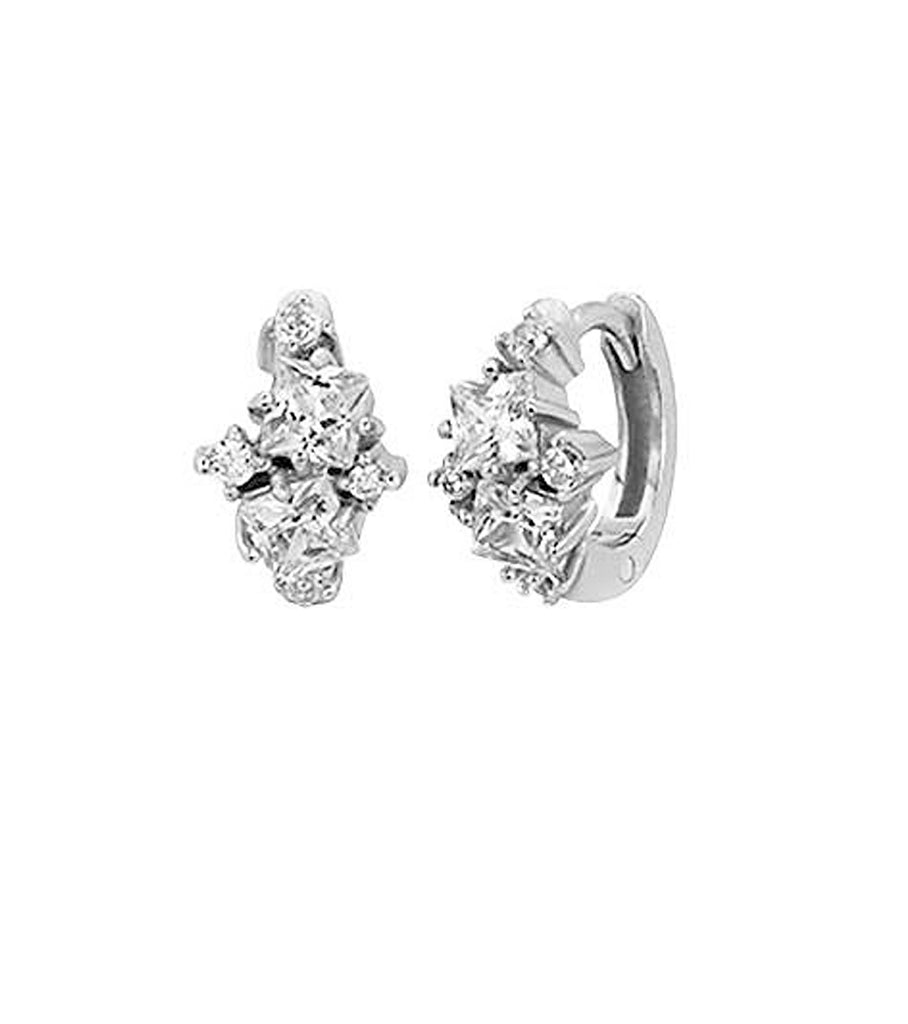 Square Princess Cut CZ Huggie Hoop Earring