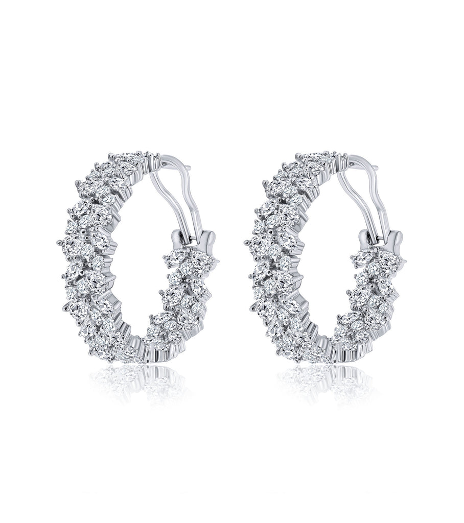 Mix Shape Marquise Hoop Earrings