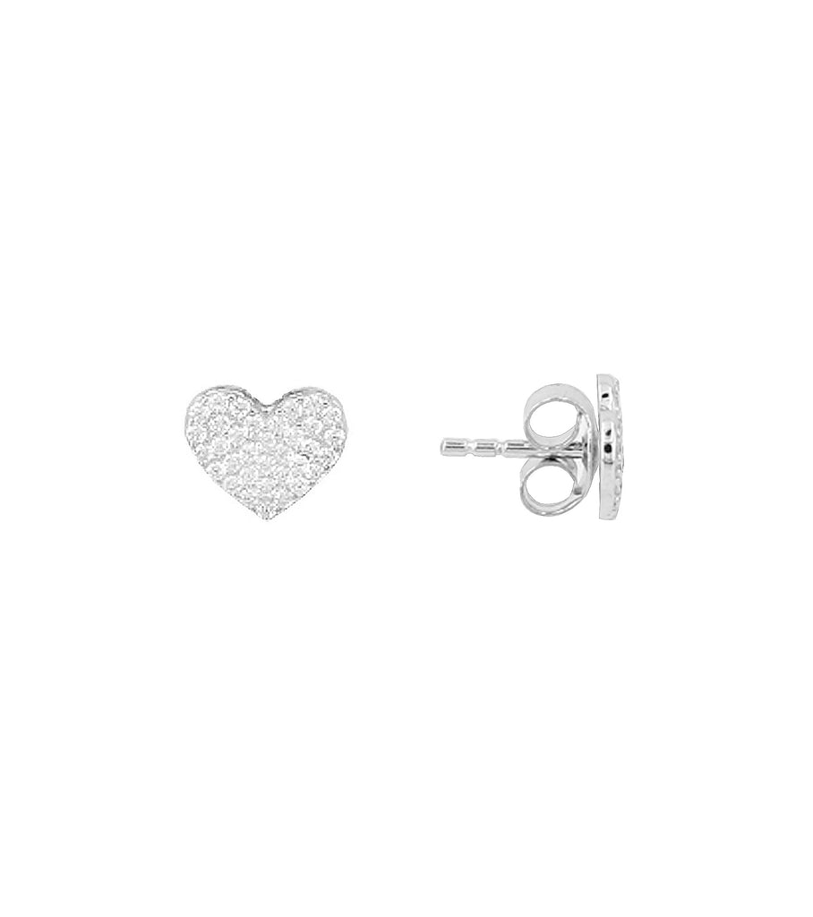 Single Heart CZ Studs