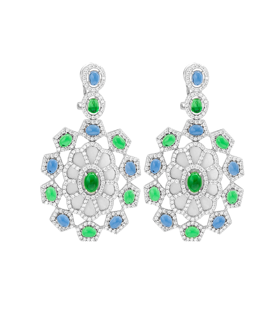 Colored Stone Dangle Earring E3024
