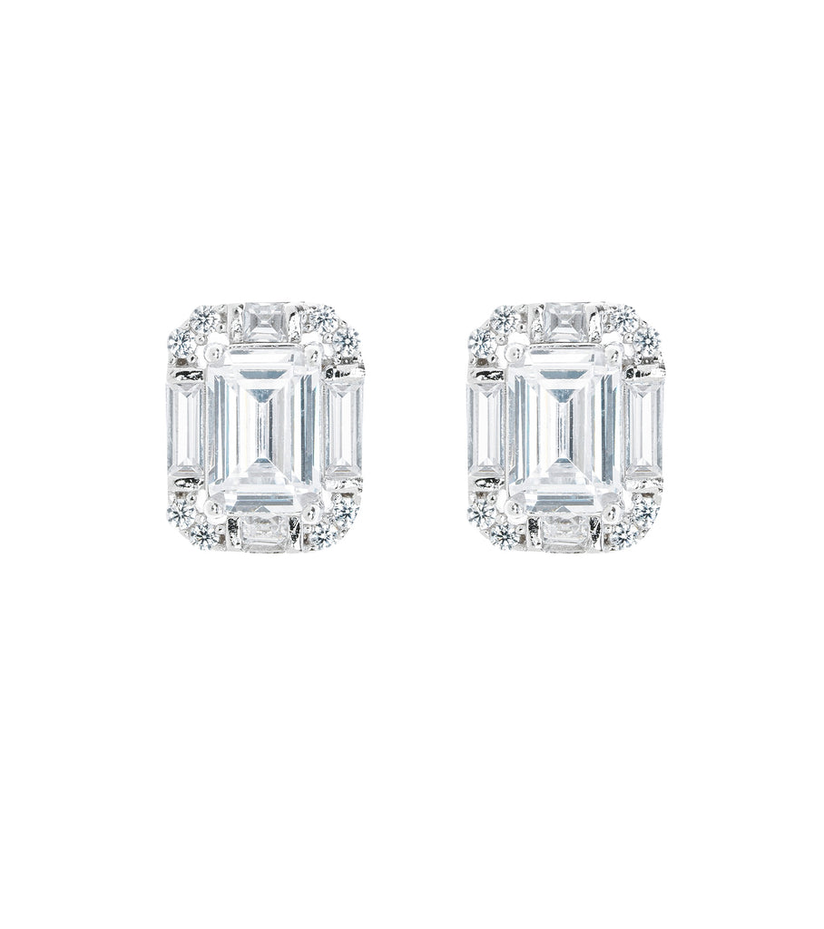 Rectangular Shape Baguette CZ Earring