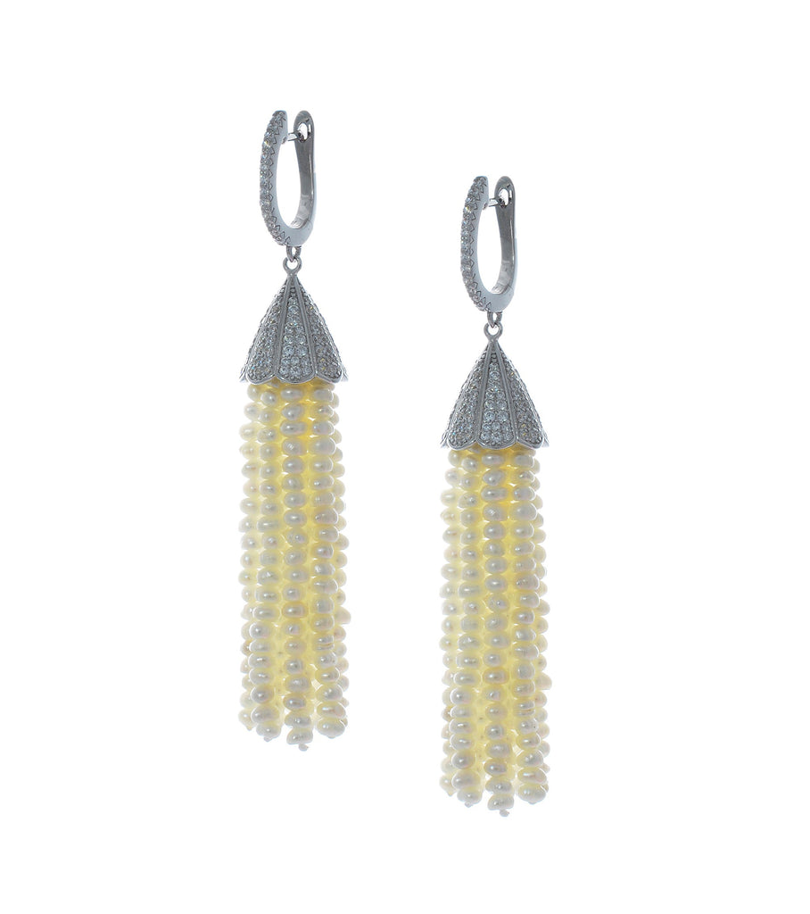 Pearl Elegance Tassel Earring