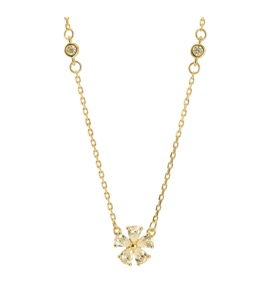 Small CZ Flower Necklace