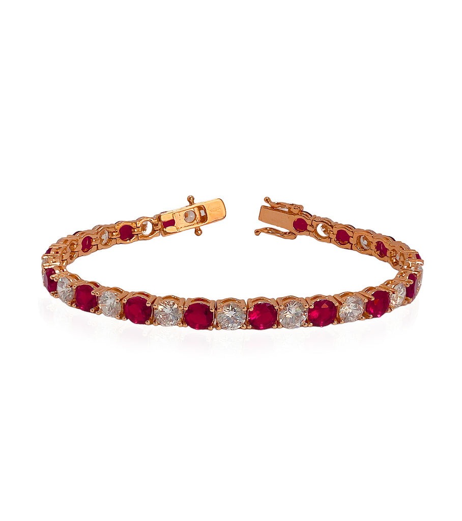 Red Round CZ Bracelet