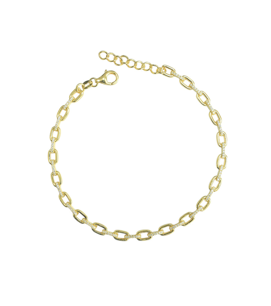 Cable Chain CZ Anklet