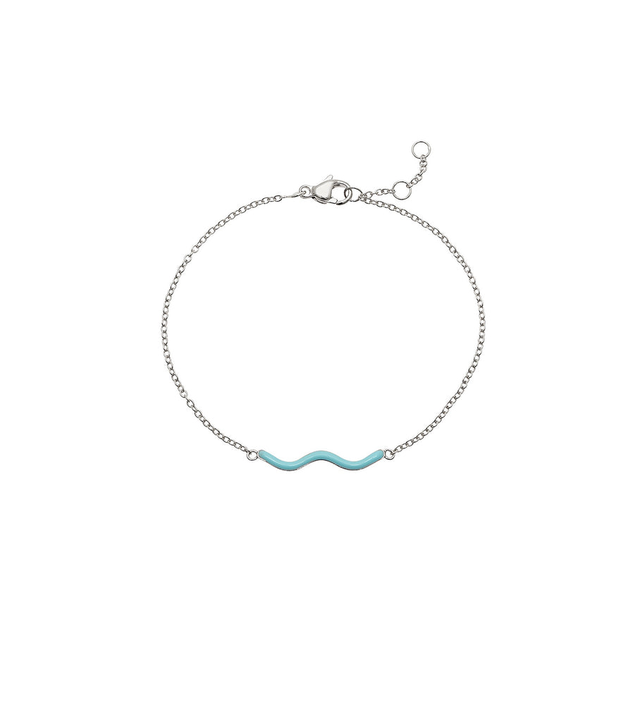 Light Blue Enamel Curve Bracelet