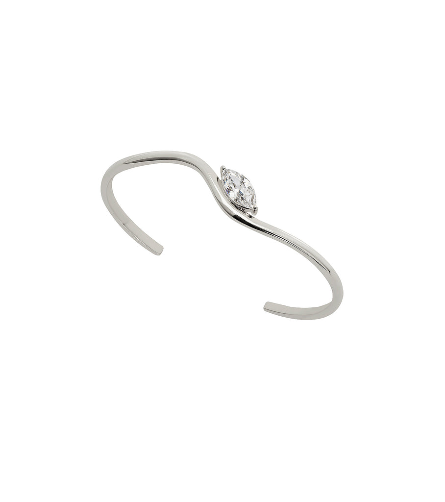 Marquise CZ Brass Slip-on Cuff Bangle