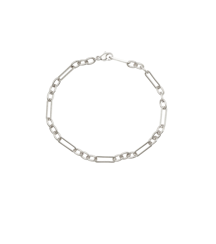Brass Alternating Long Link Chain Bracelet