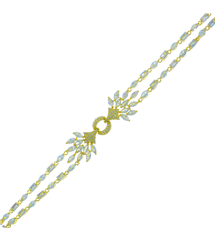 Double Row Marquise Encrusted Bracelet