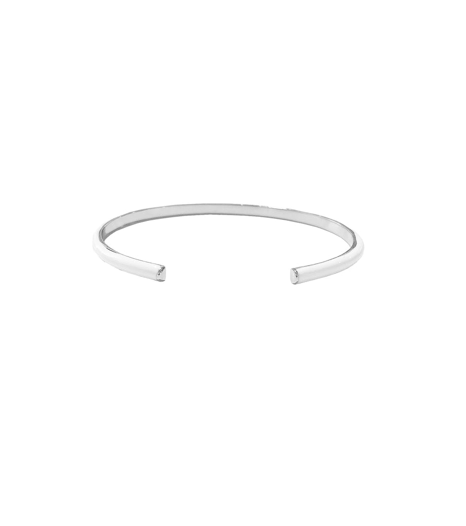White Enamel Stacking Cuff Bangle