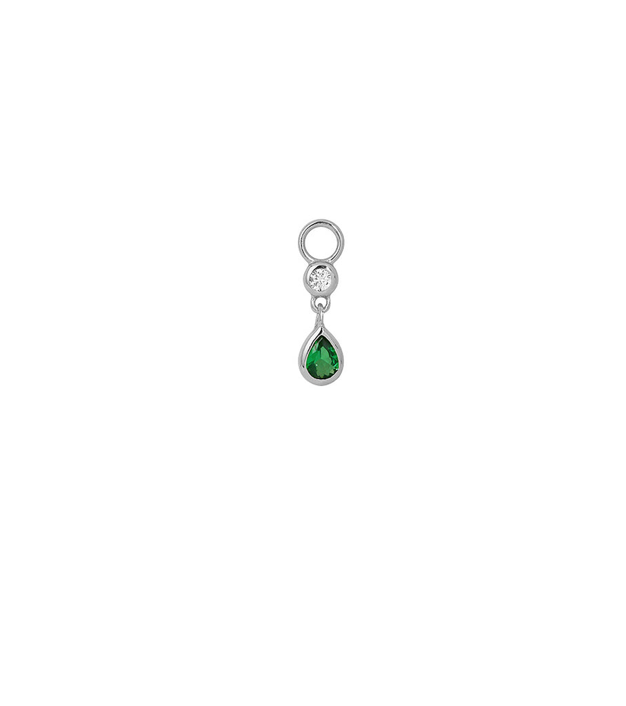 Interchangeable Drop Green Stone Charm