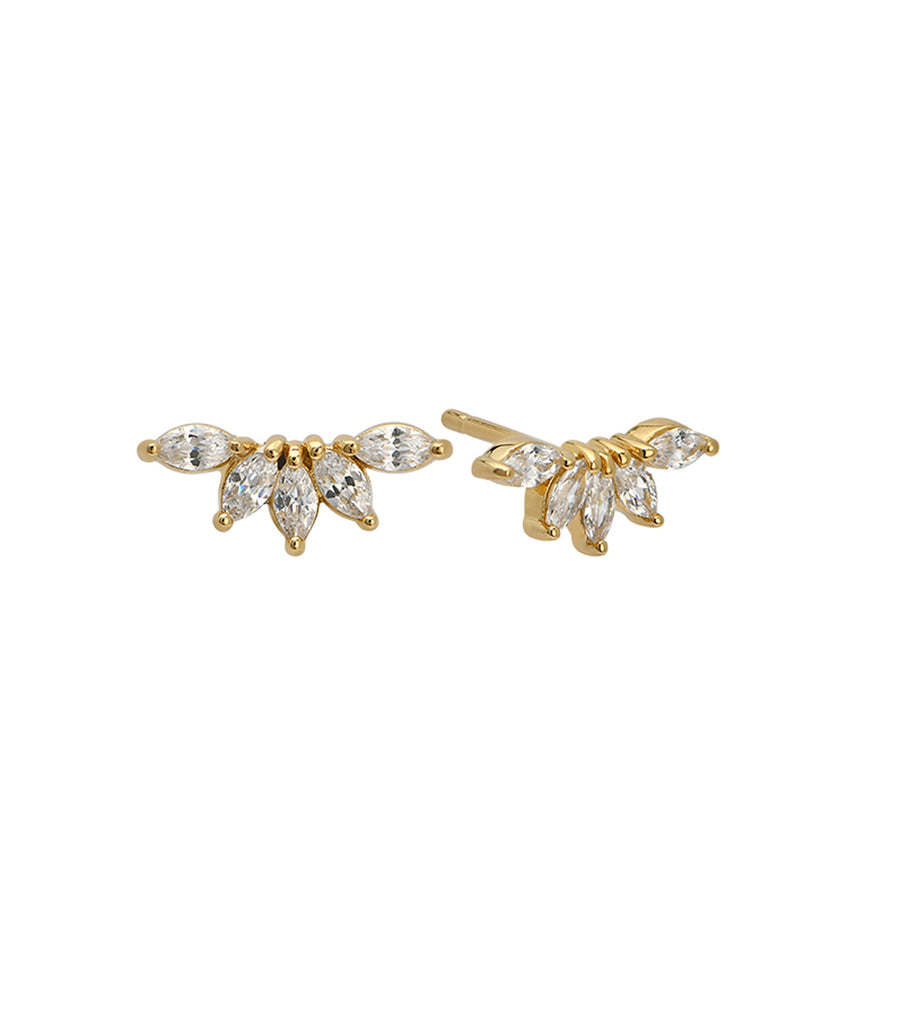 Marquise Fan CZ Stud Earring