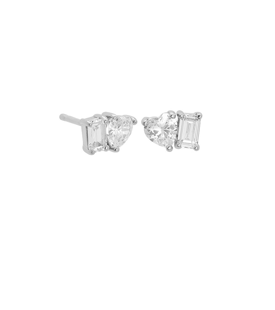 Heart & Emerald Cut Earring E2959