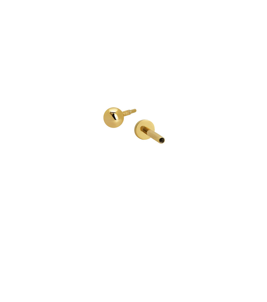 3MM Mini Ball Threaded Flat back Earrings