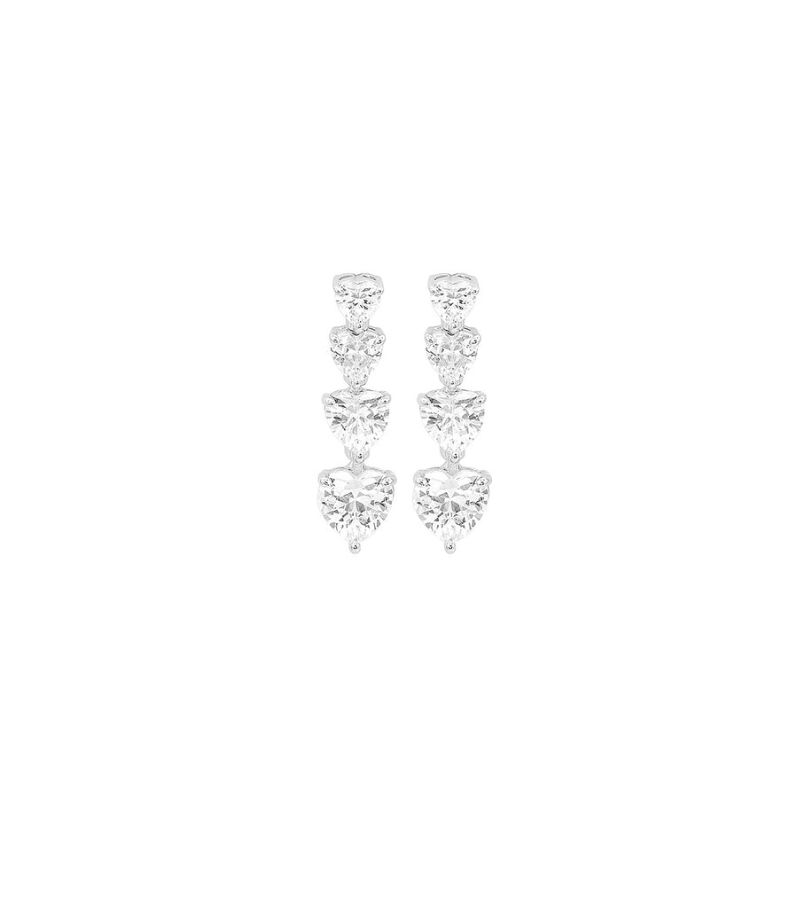 Graduating Heart CZ Earrings