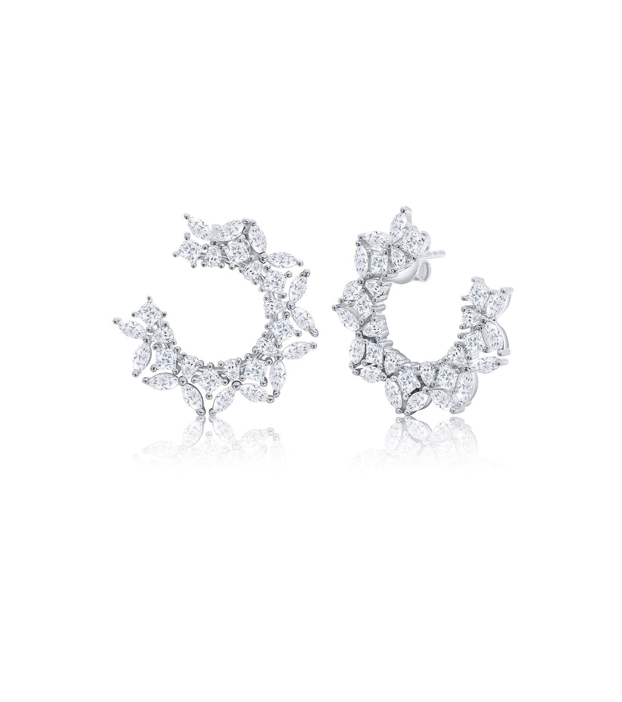 Mixed-Cut Wreath Earrings