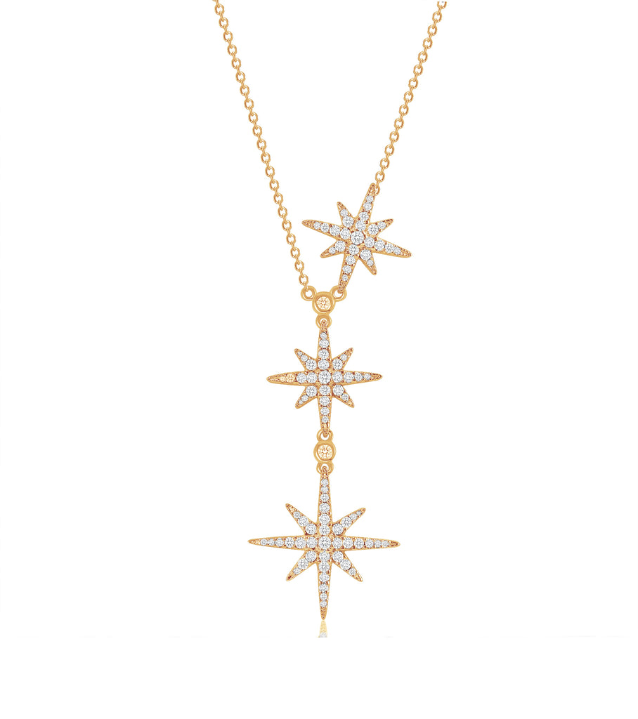 Sparkling Layered Star Necklace قلادة مزيّنة بتصميم نجوم