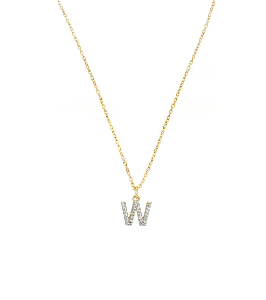 Initial Letter W Necklace