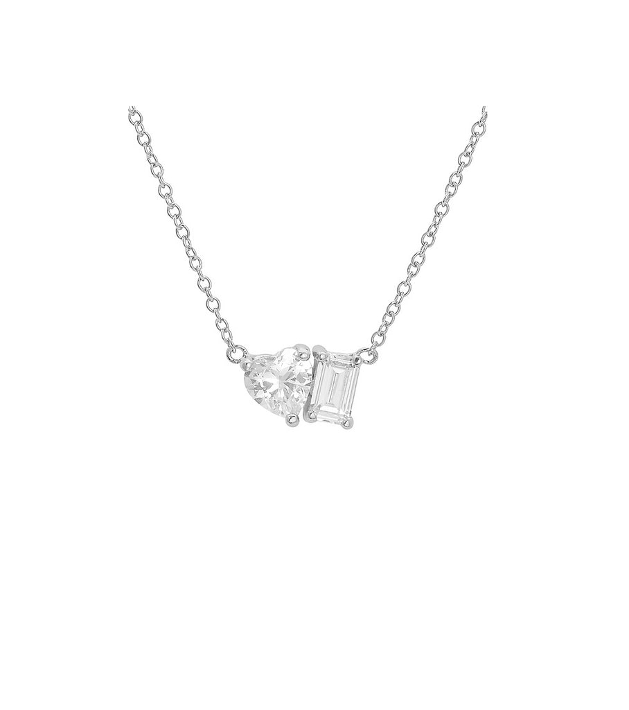 Heart & Emerald Cut Necklace N2959