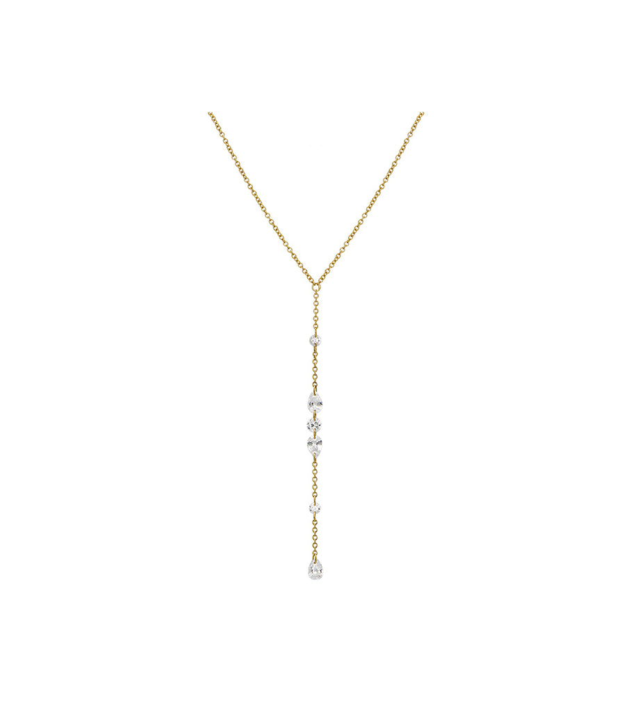 Floating CZ Lariat Necklace