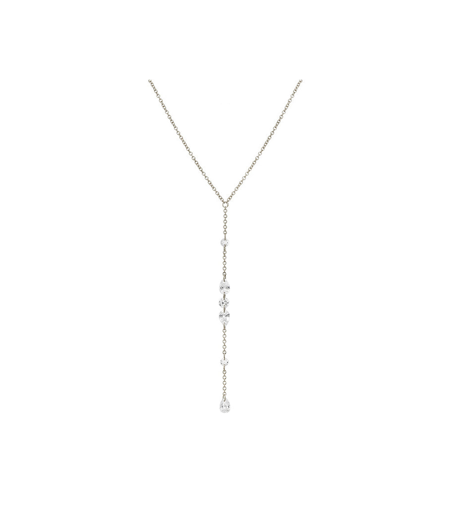 Floating CZ Lariat Necklace