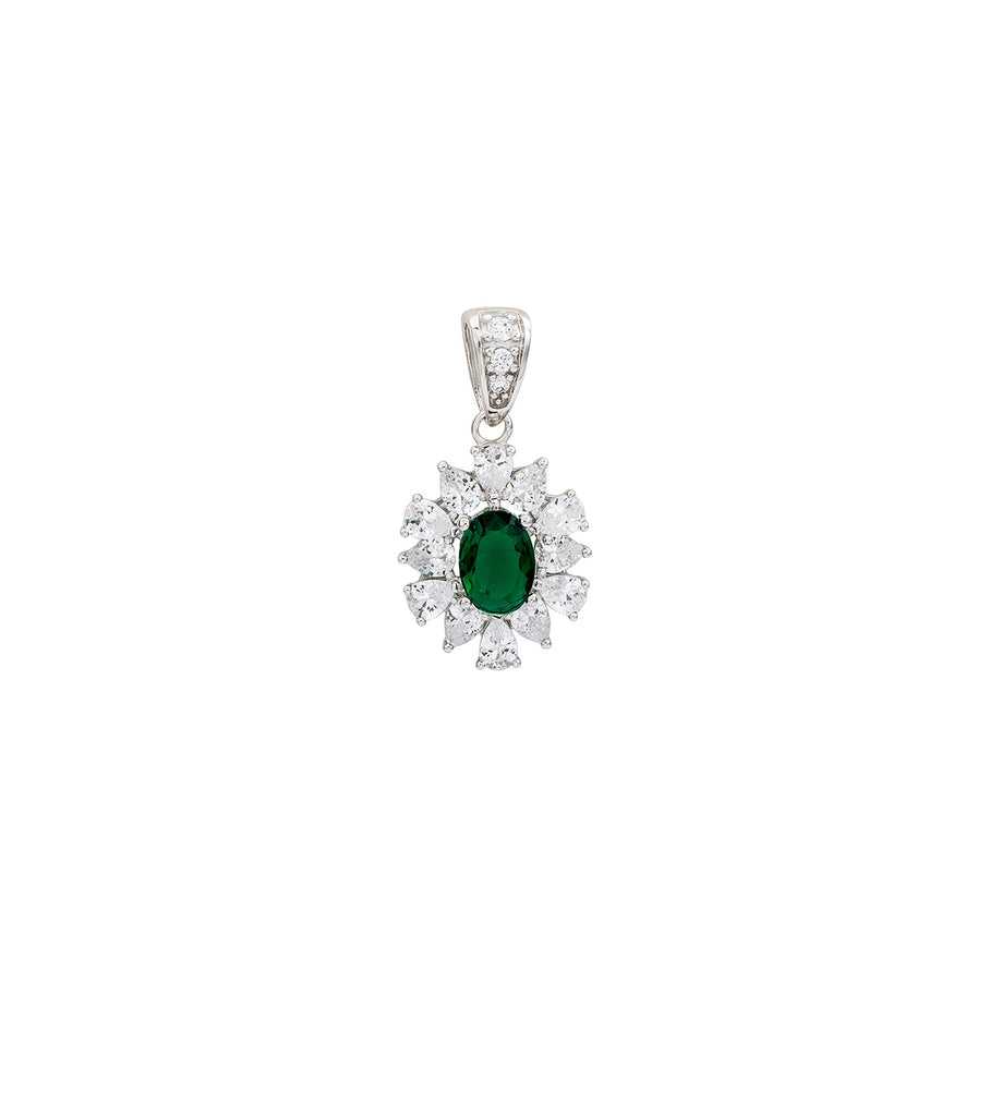 Green and clear CZ Necklace