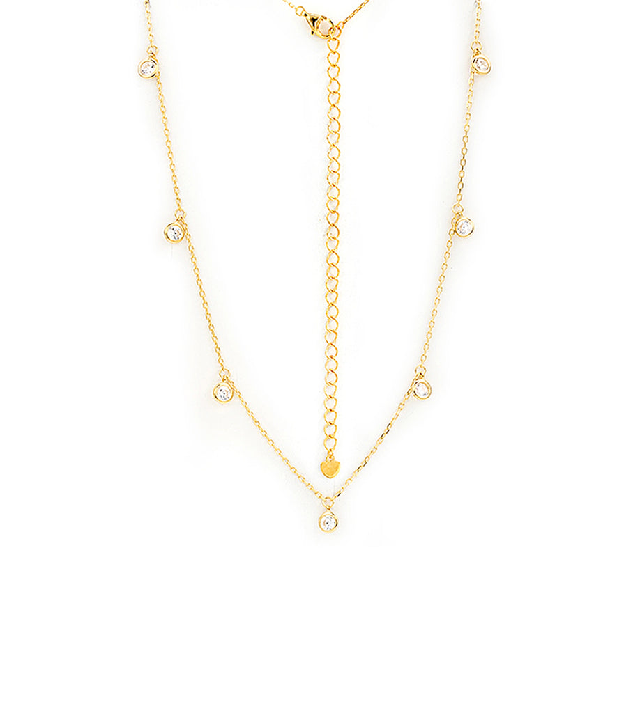CZ Bezel Charm Necklace