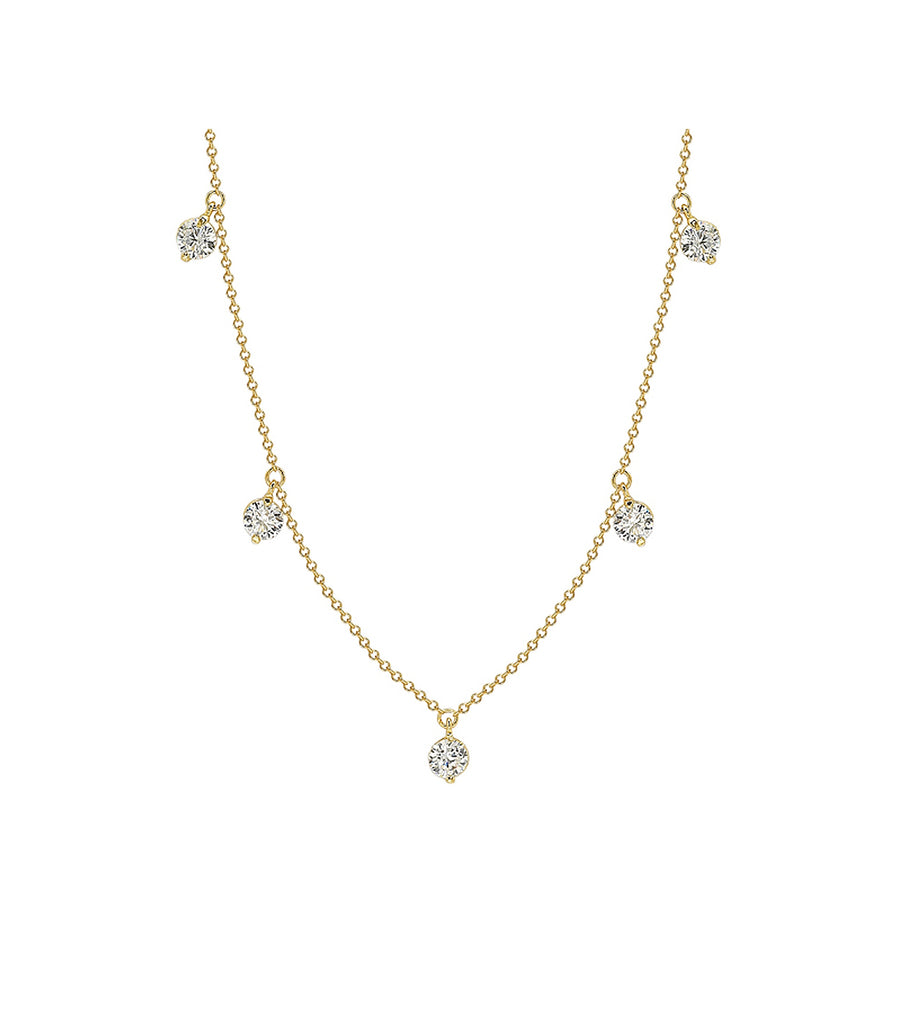 Round CZ Charm Necklace