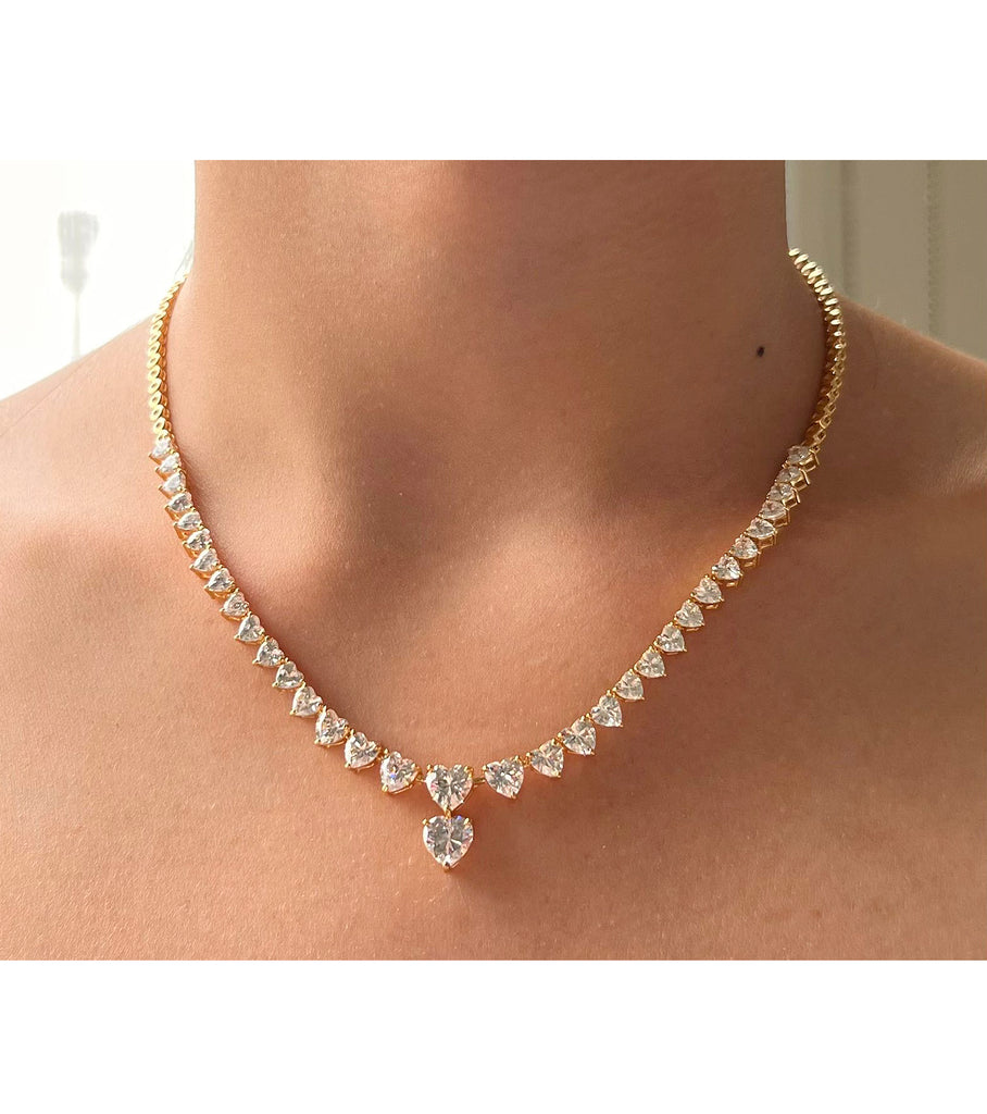 Graduating Heart CZ Necklace