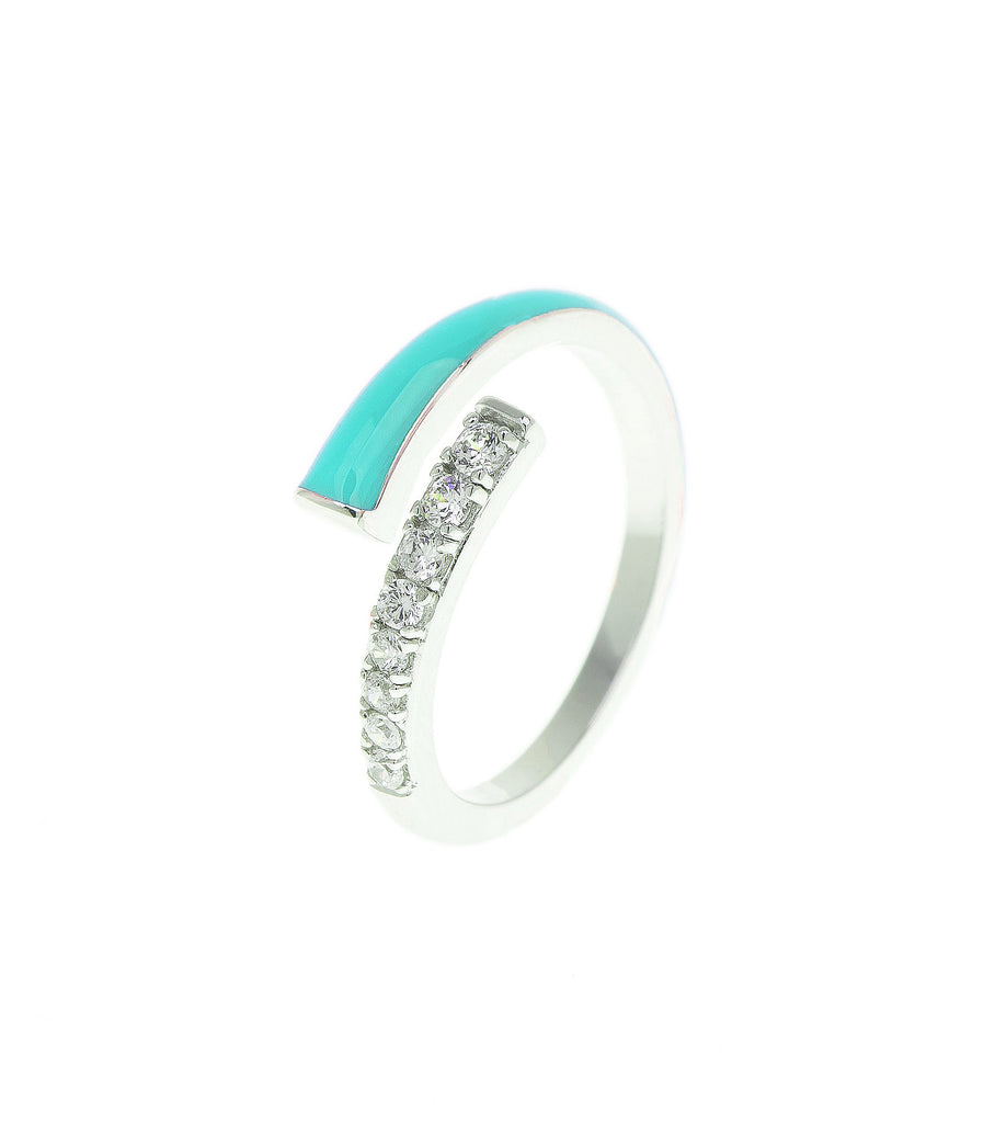 Light Blue Enamel Ring