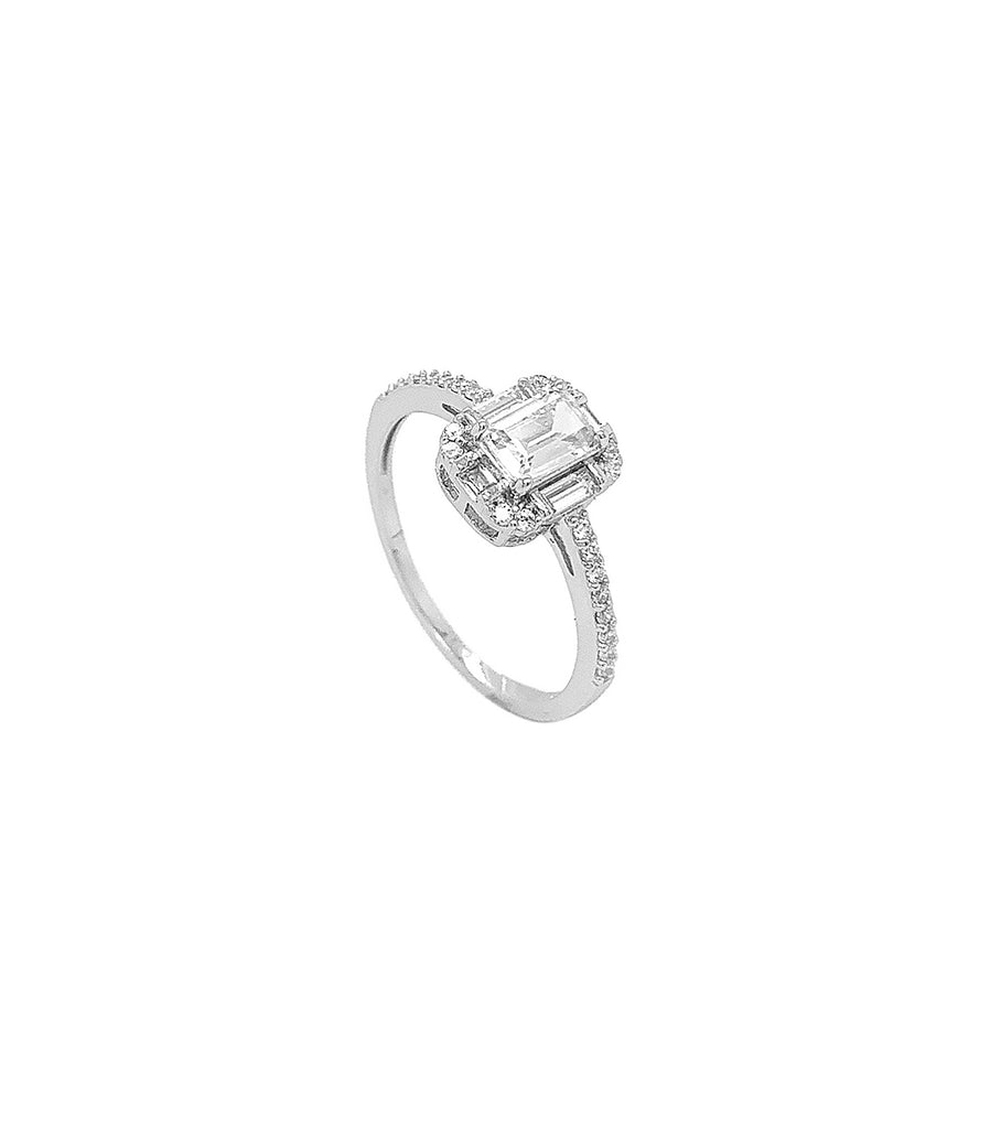 Rectangular Shape Baguette CZ Ring