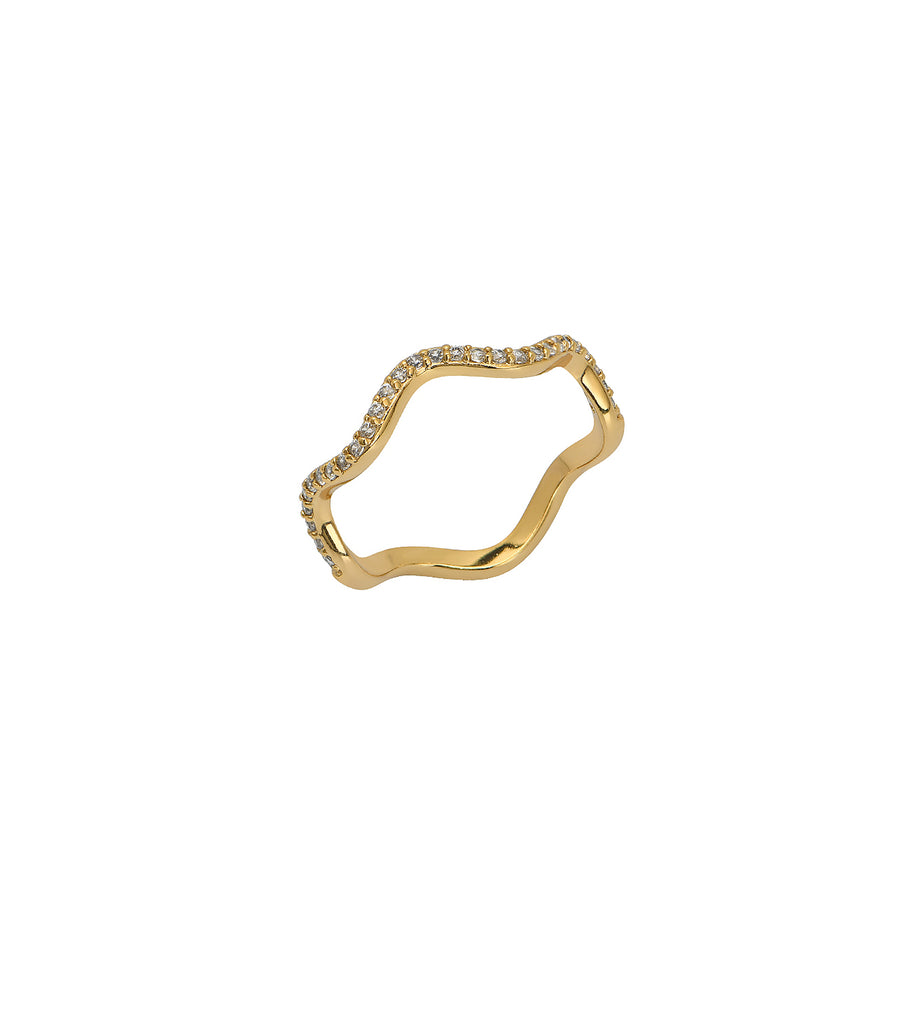 Pave Curve Stacking Band Ring