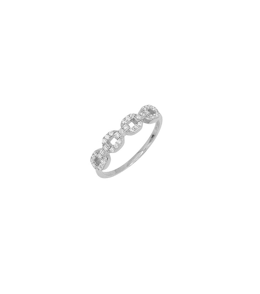 Brass Pave Chain Bar Ring