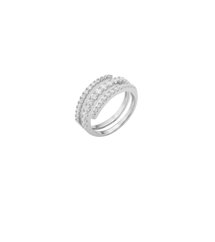 Spiral Band CZ Ring