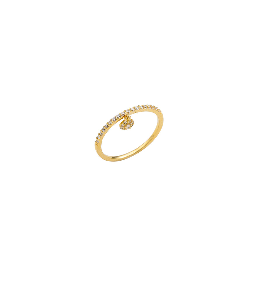 Thin Band with Charm Ring