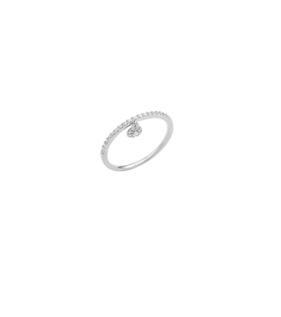 Thin Band with Charm Ring
