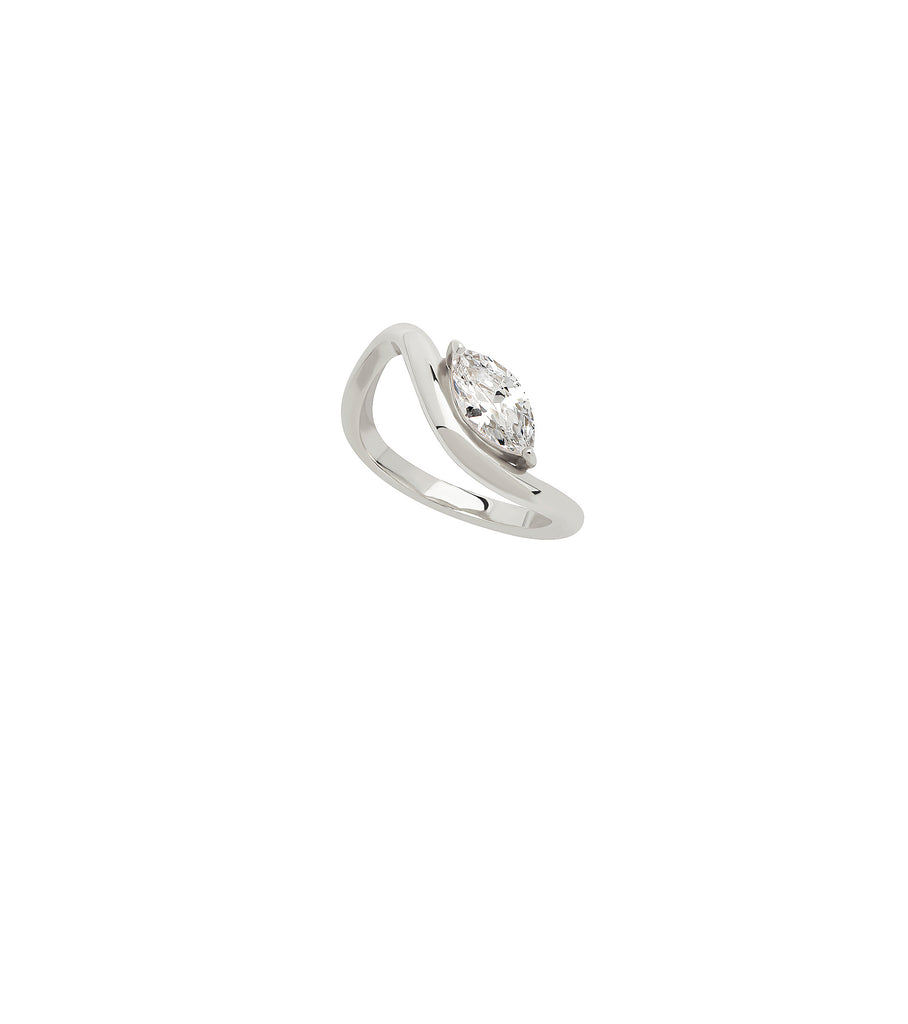 Marquise CZ Brass Curve Ring