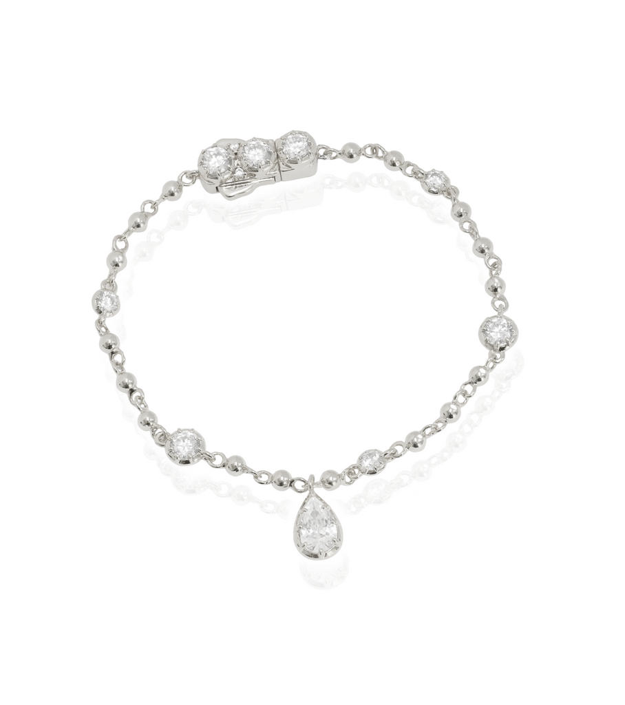 Beaded Chain with Drop Stone Bracelet