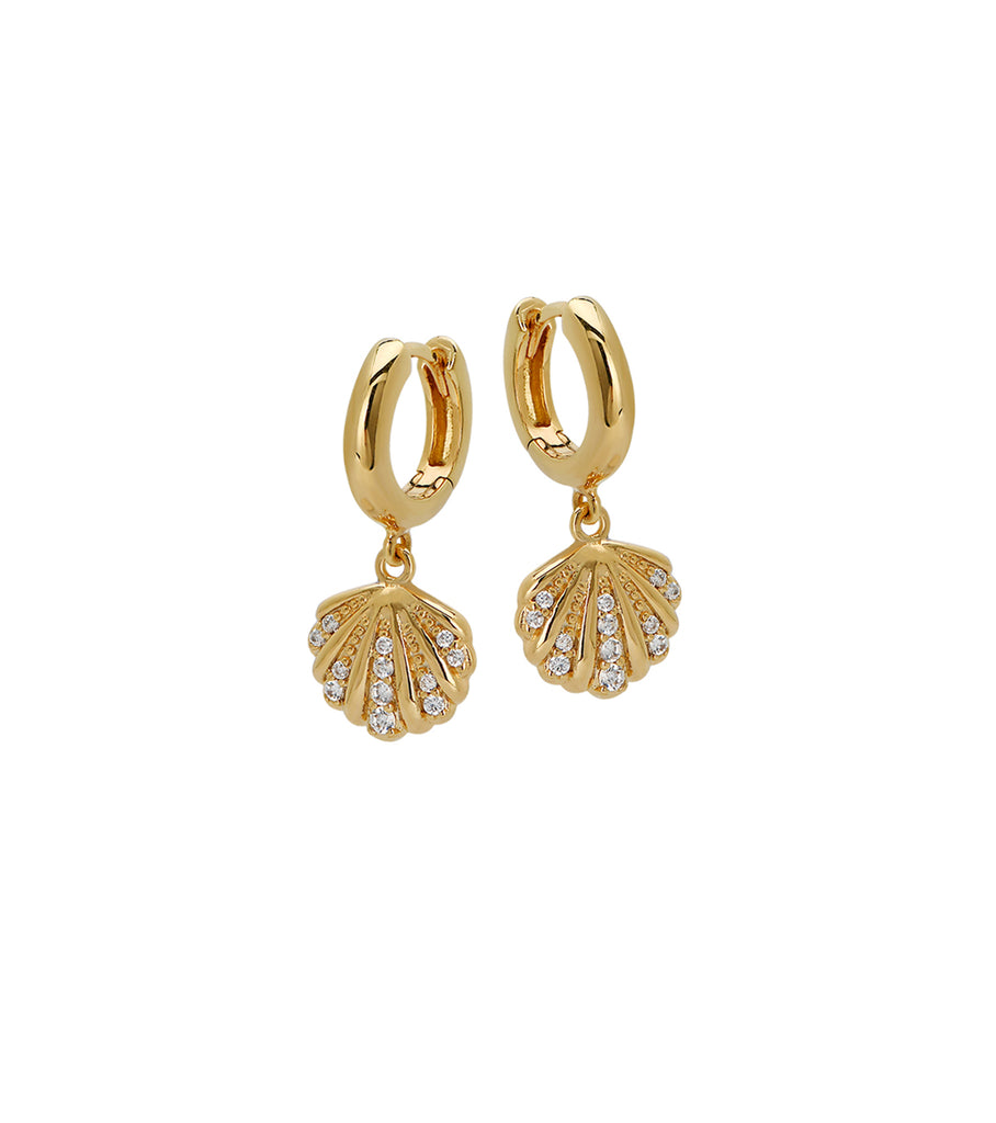 Scallop Shell Huggies Earring