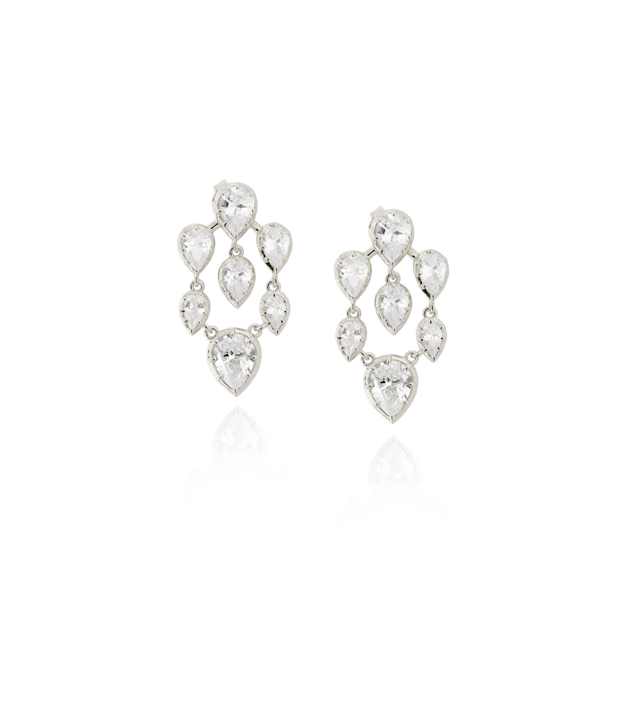 Brass Teardrop Cascade Earrings