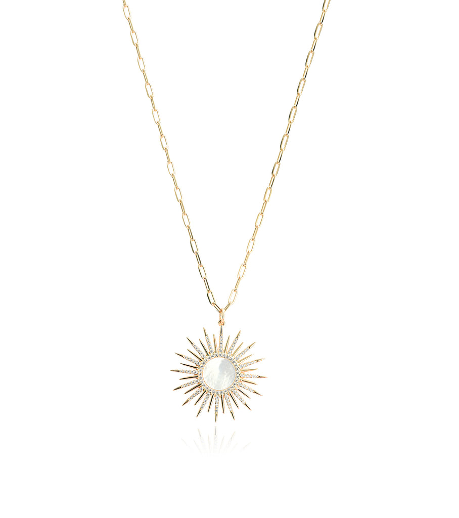 Paperclip Sunburst Long Necklace