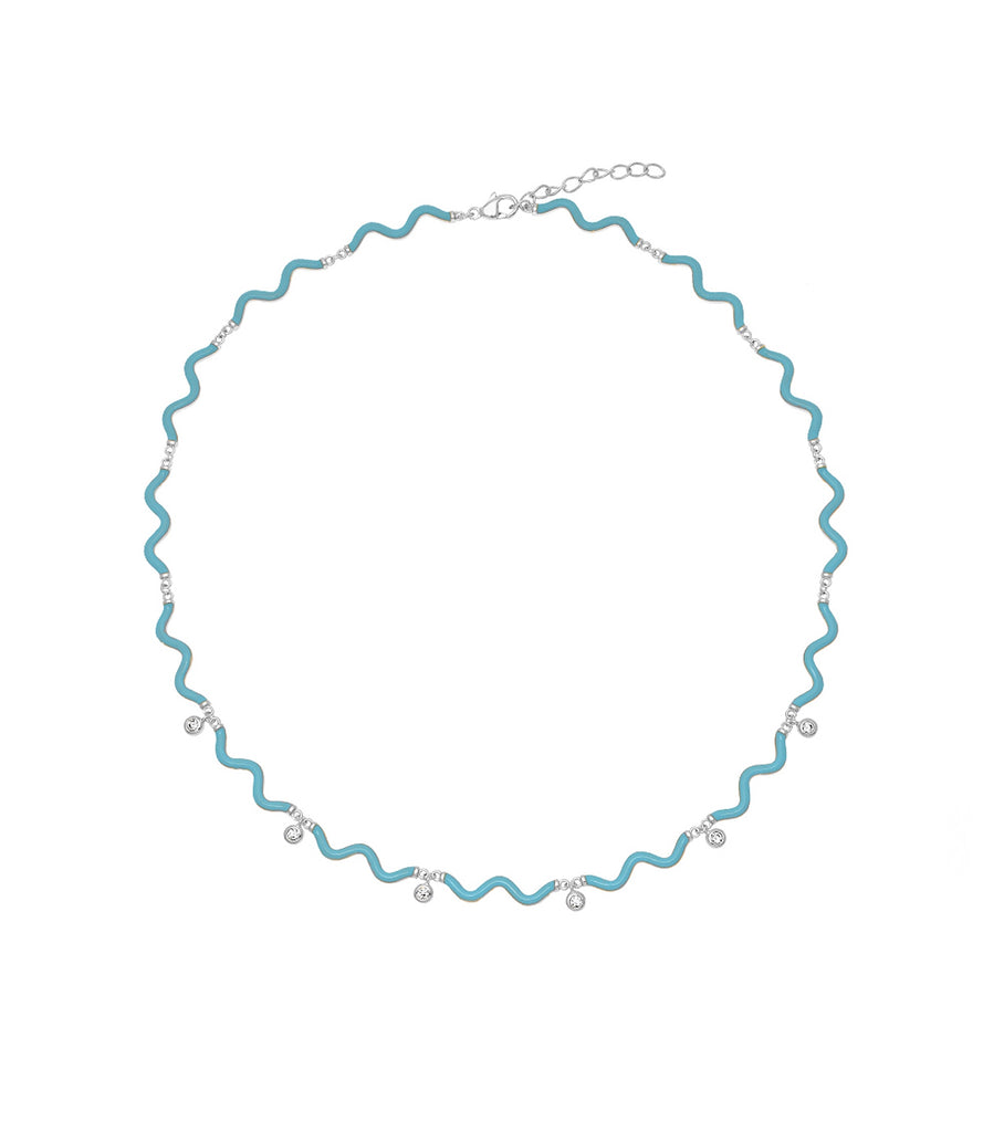 Light Blue Enamel Joy Necklace