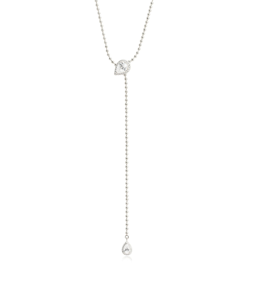 Pear Shaped Lariat Beaded Necklace